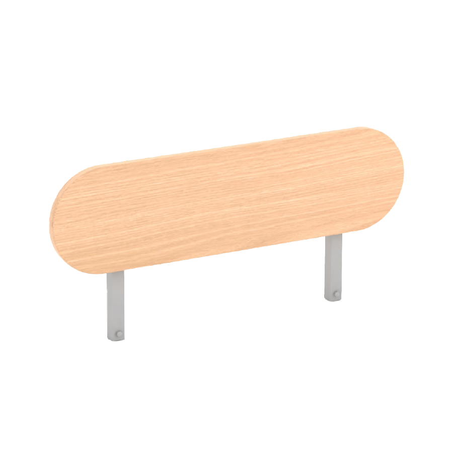 A light-colored wood safety rail for a bed