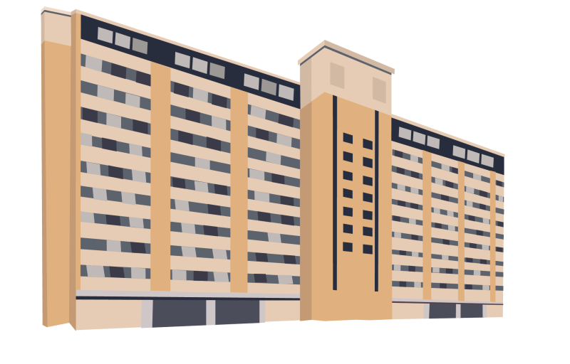 Digital drawing of Sellery Residence Hall