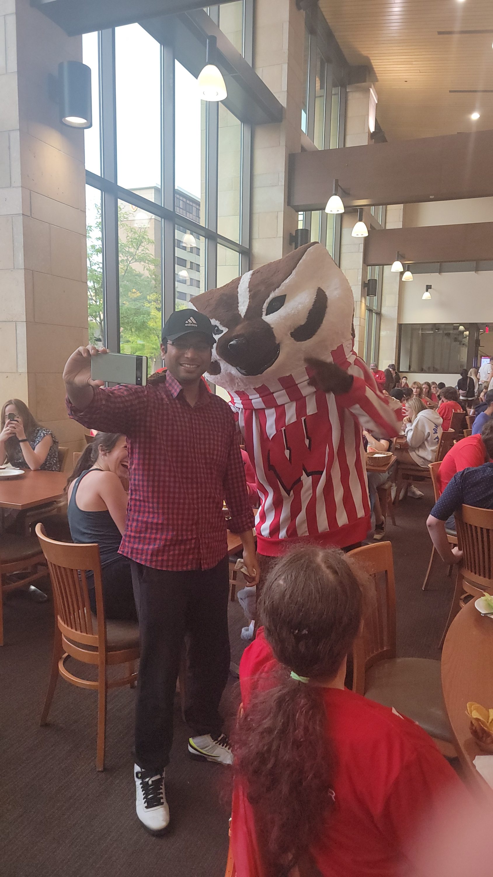 Badger Welcome Dinner - Bucky selfie
