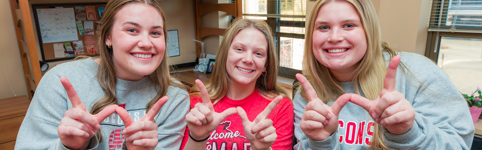 Students in their room at Smith Residence Hall