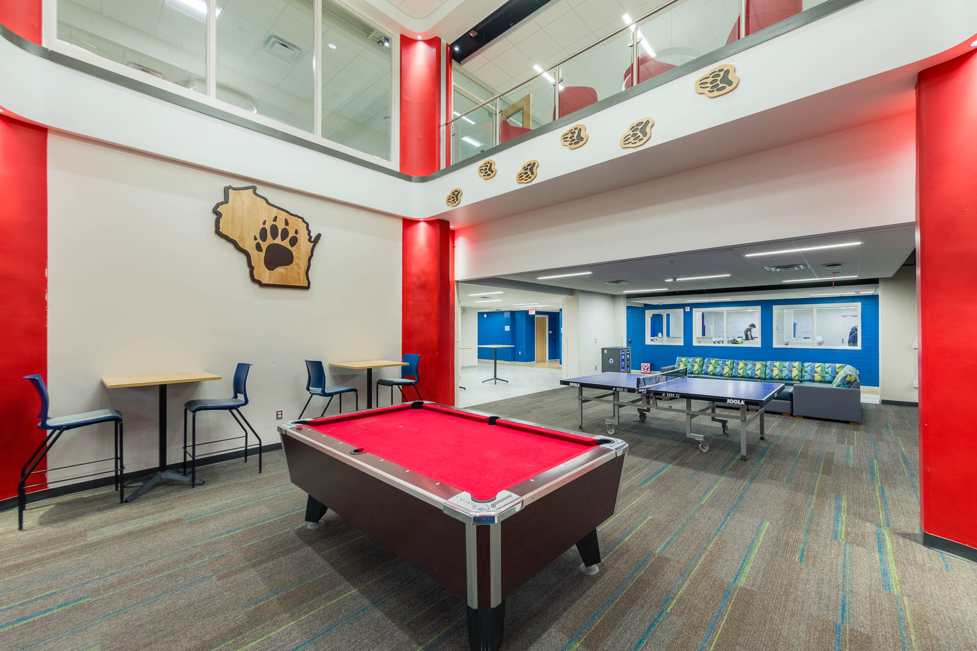 Lower level in Sellery Residence Hall