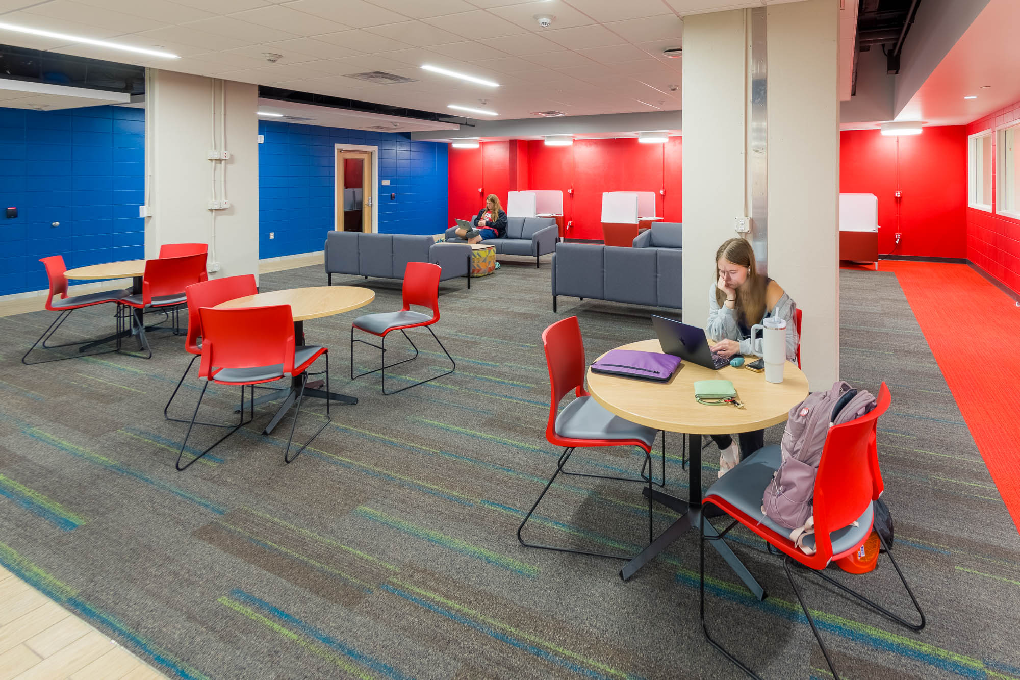 Lower level lounge in Sellery Residence Hall
