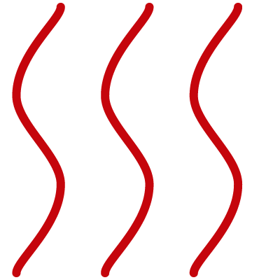 Red heat waves line icon