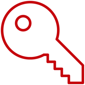 Red key line icon