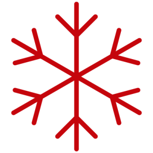 Red snowflake line icon
