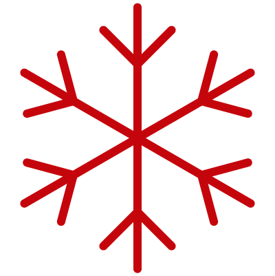 Red snowflake line icon