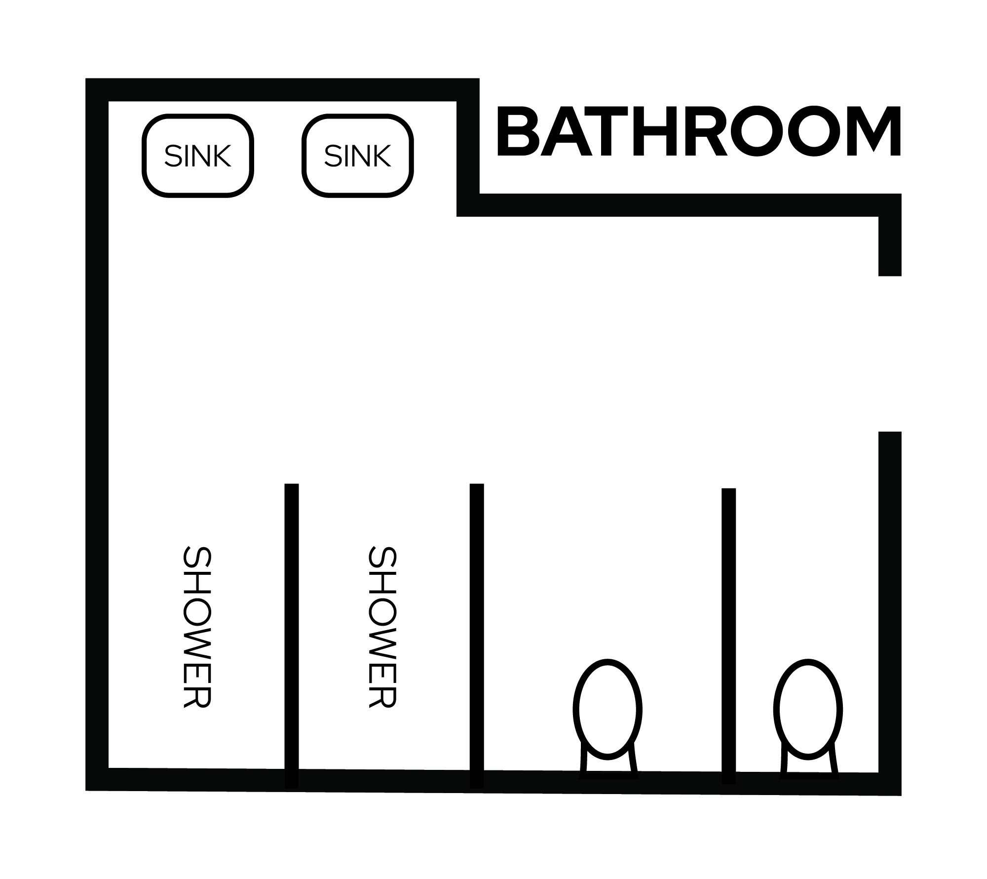 Ogg shared bathroom layout