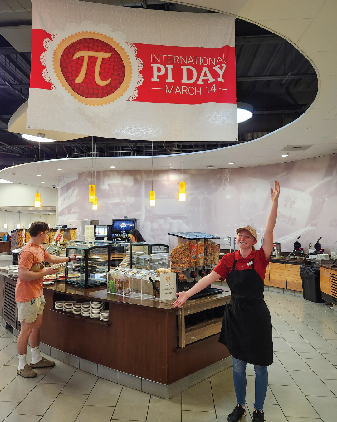 Pi Day Celebration Decor and Staff