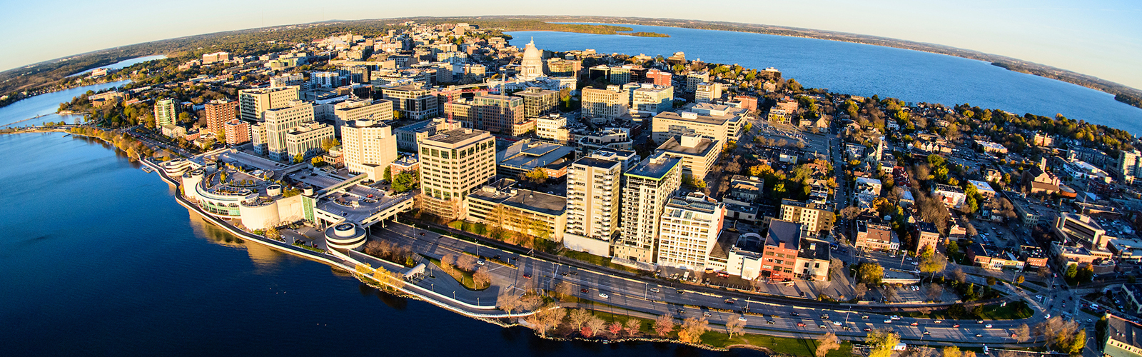 Aerial photo of downtown Madison