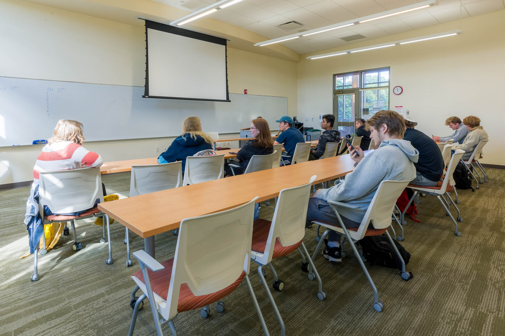 Classroom on the first floor of Dejope Residence Hall