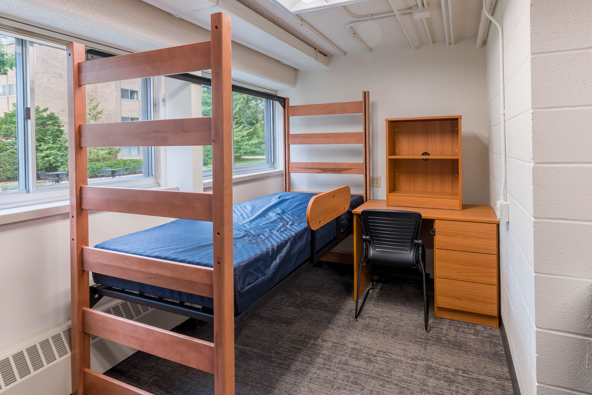A photo of a double room in Phillips Residence Hall