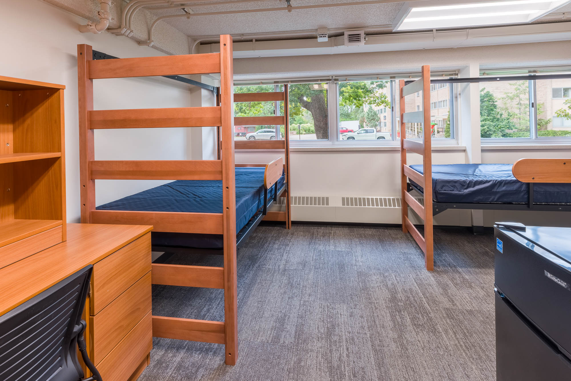 A photo of a double room in Phillips Residence Hall