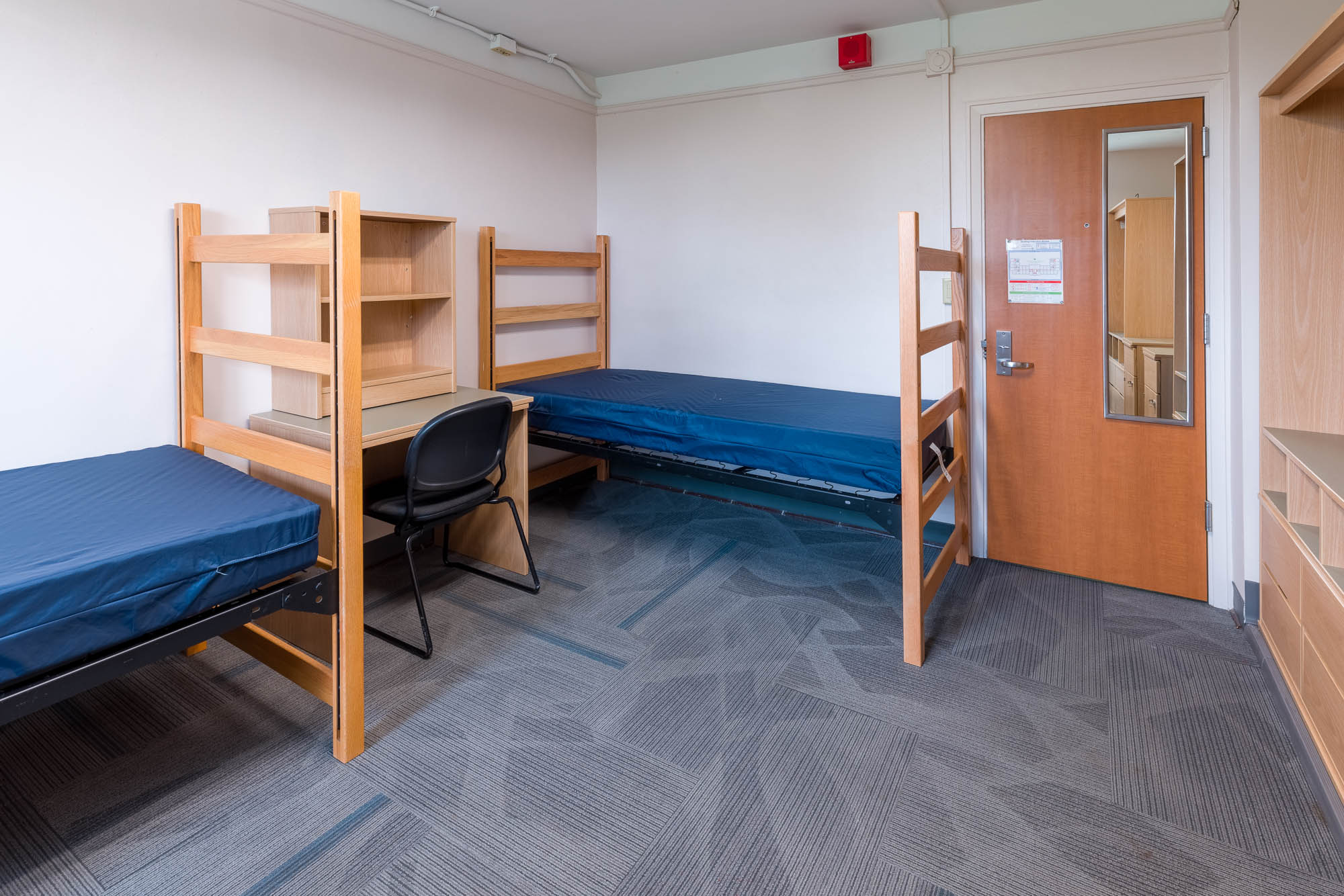 A photo of a double room in Slichter Residence Hall