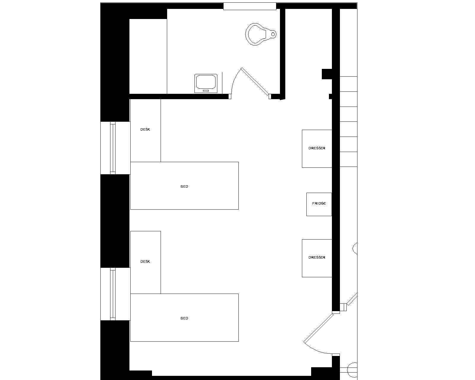 Barnard Double with Bath room furniture