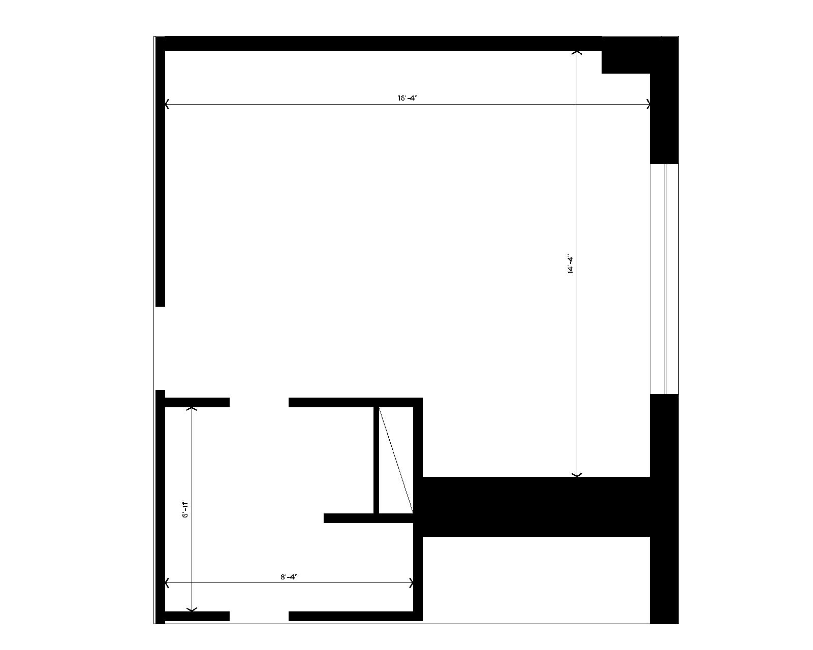 Lowell Double room layout with dimensions