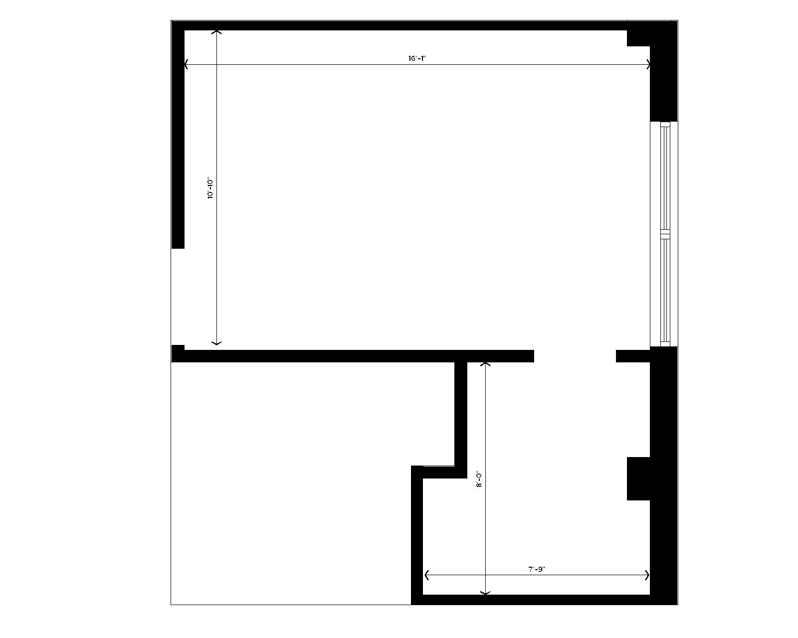 Lowell Double with Bath room layout with dimensions