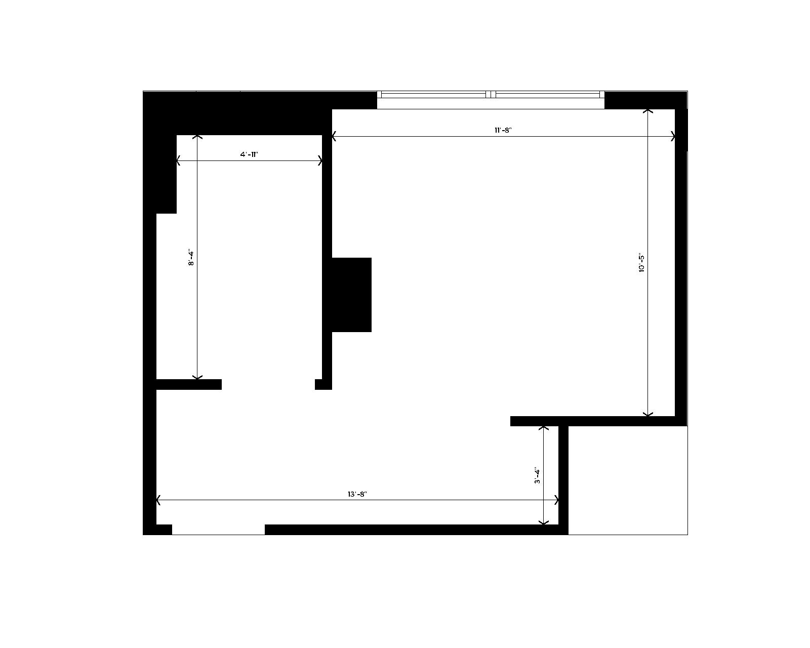 Lowell Single with Bath room layout with dimensions