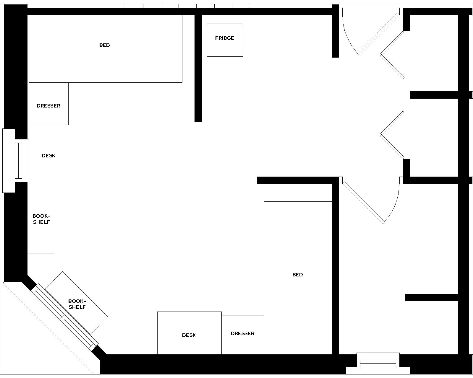 Merit Double with Bath room furniture