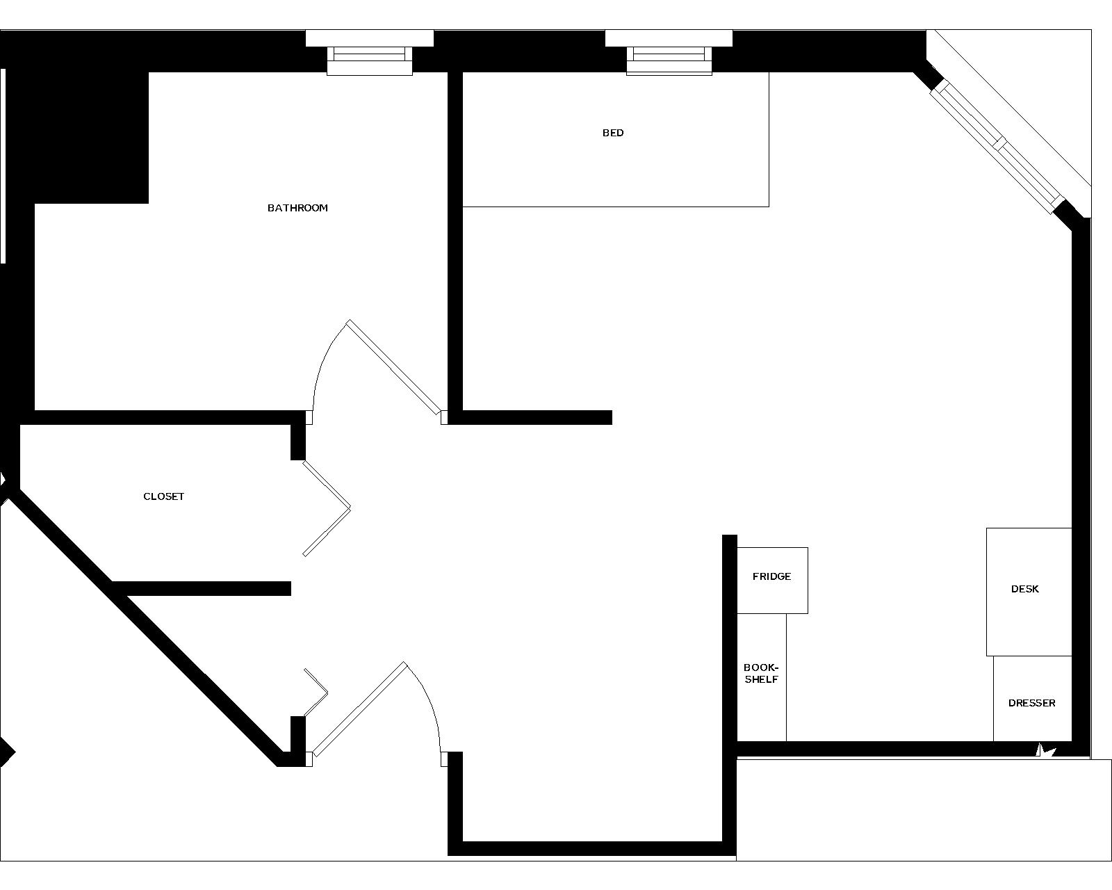 Merit Single with Bath room furniture