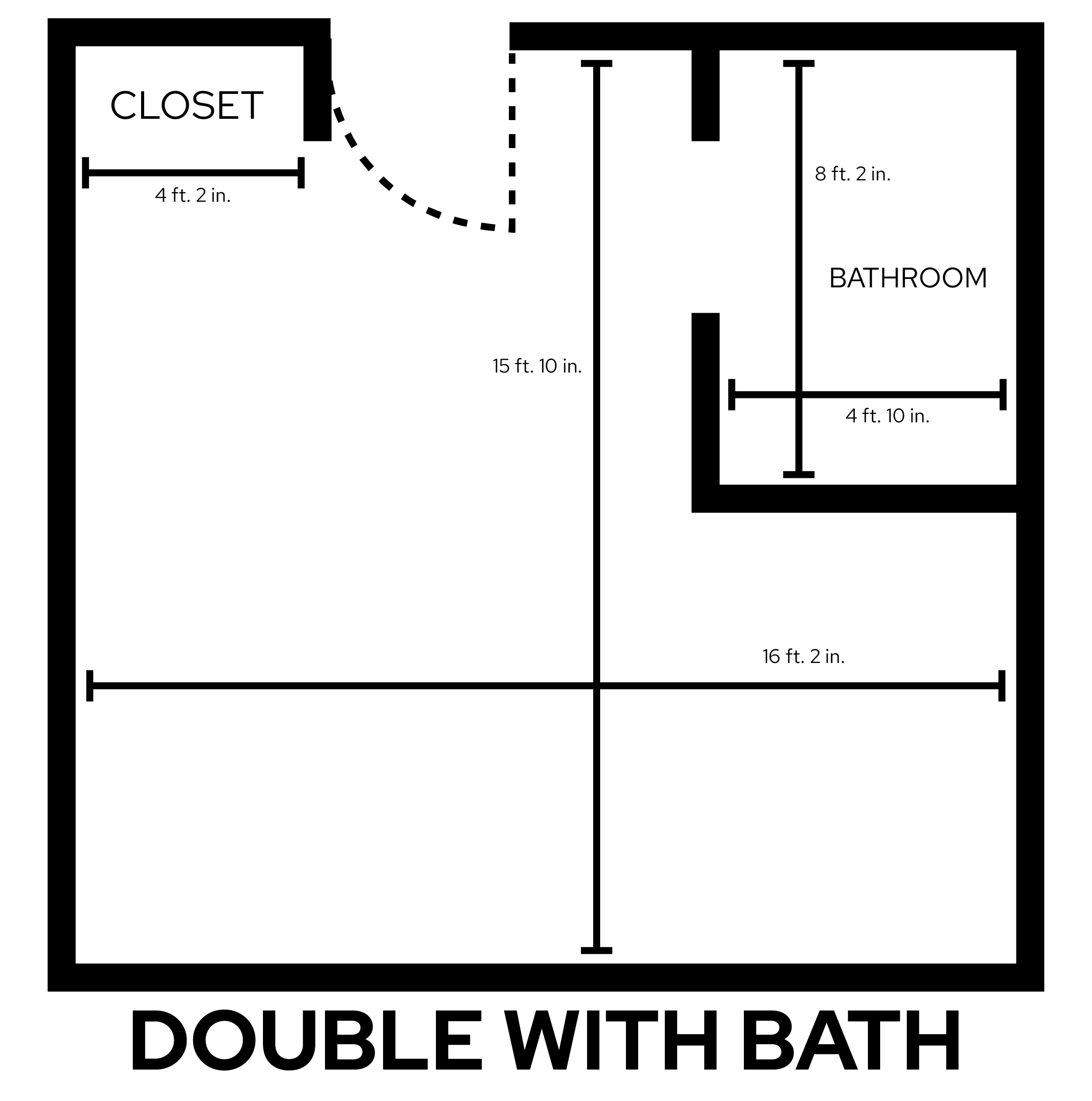 Phillips Double with Bath room dimensions
