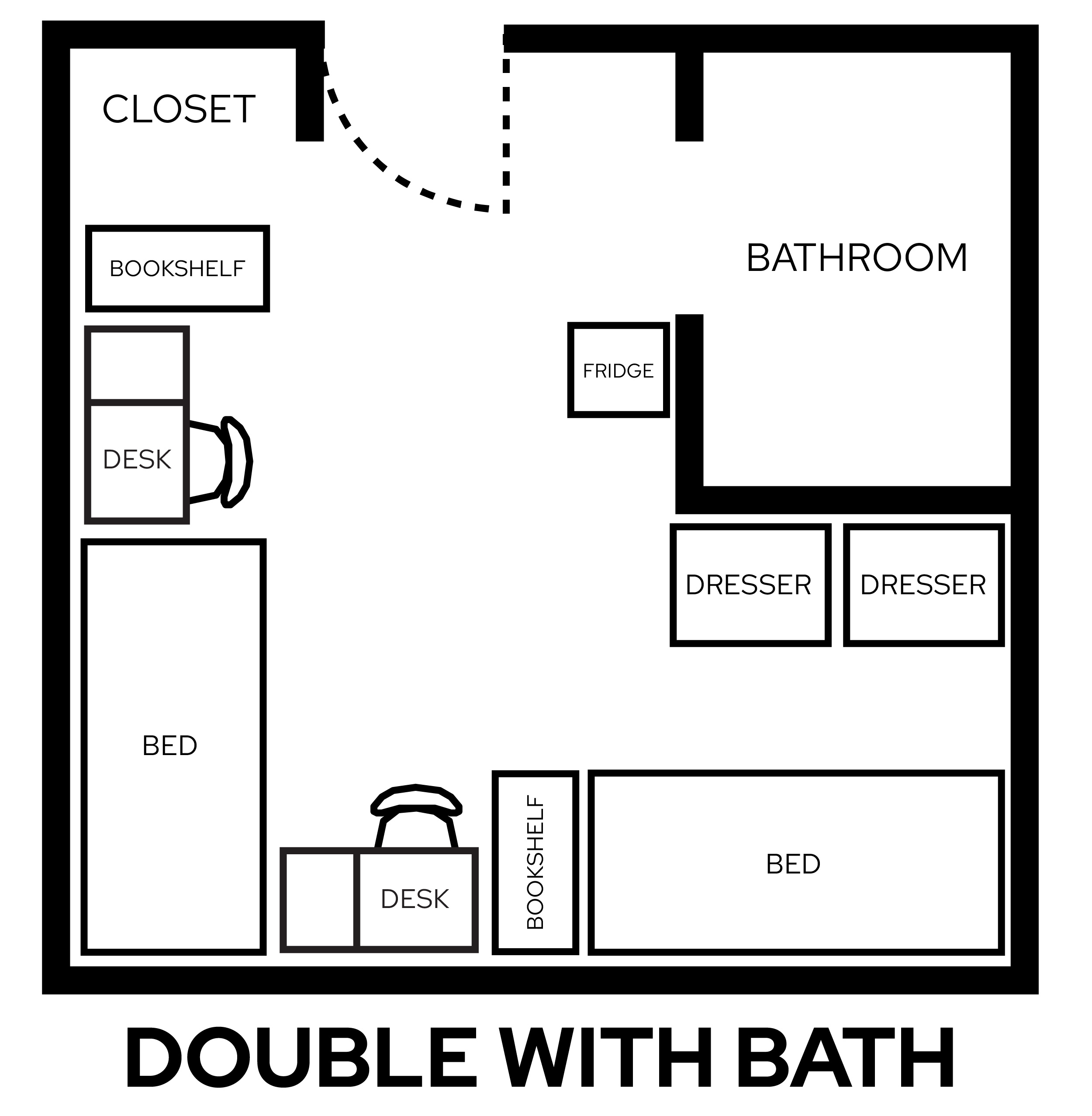 Phillips Double with Bath room furniture