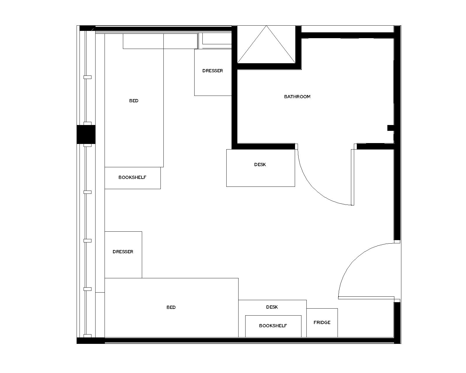 Phillips Double with Bath room furniture