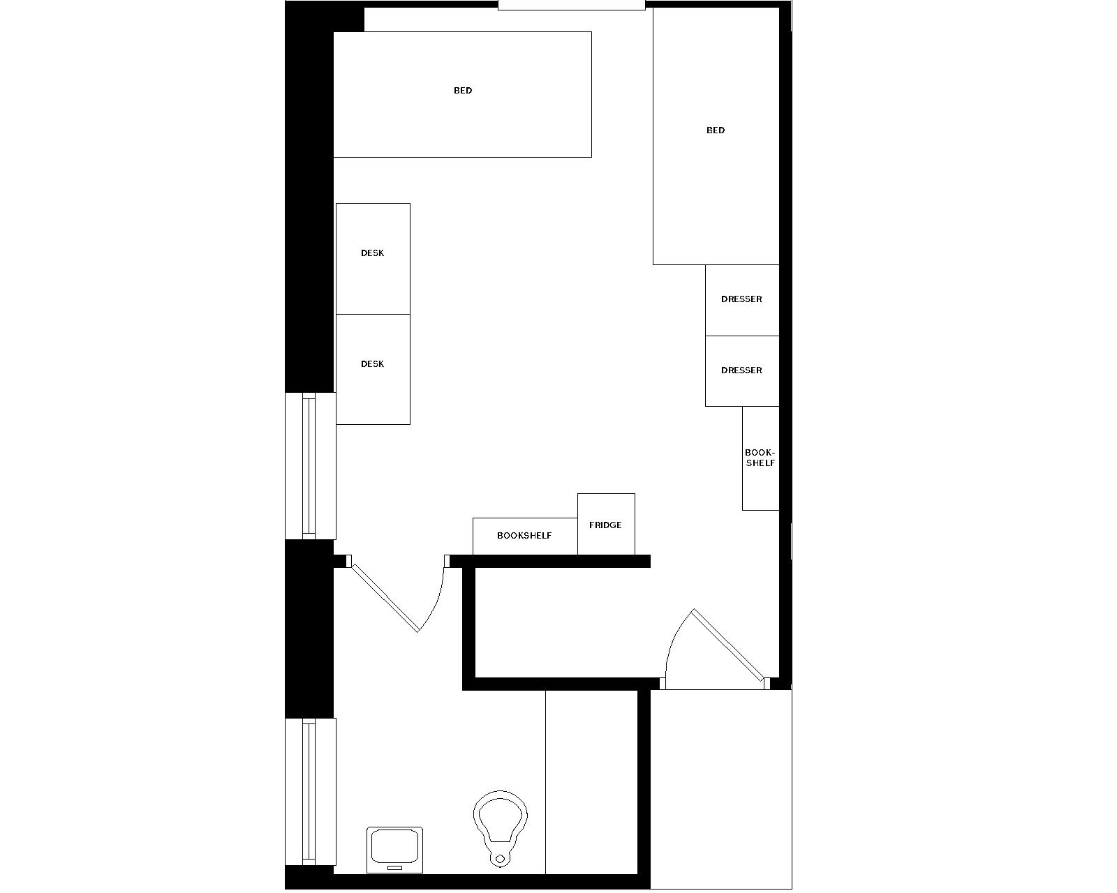 Waters Double with Bath room furniture