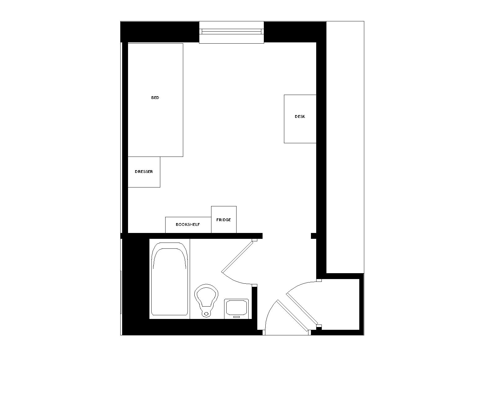 Waters Single with Bath room furniture