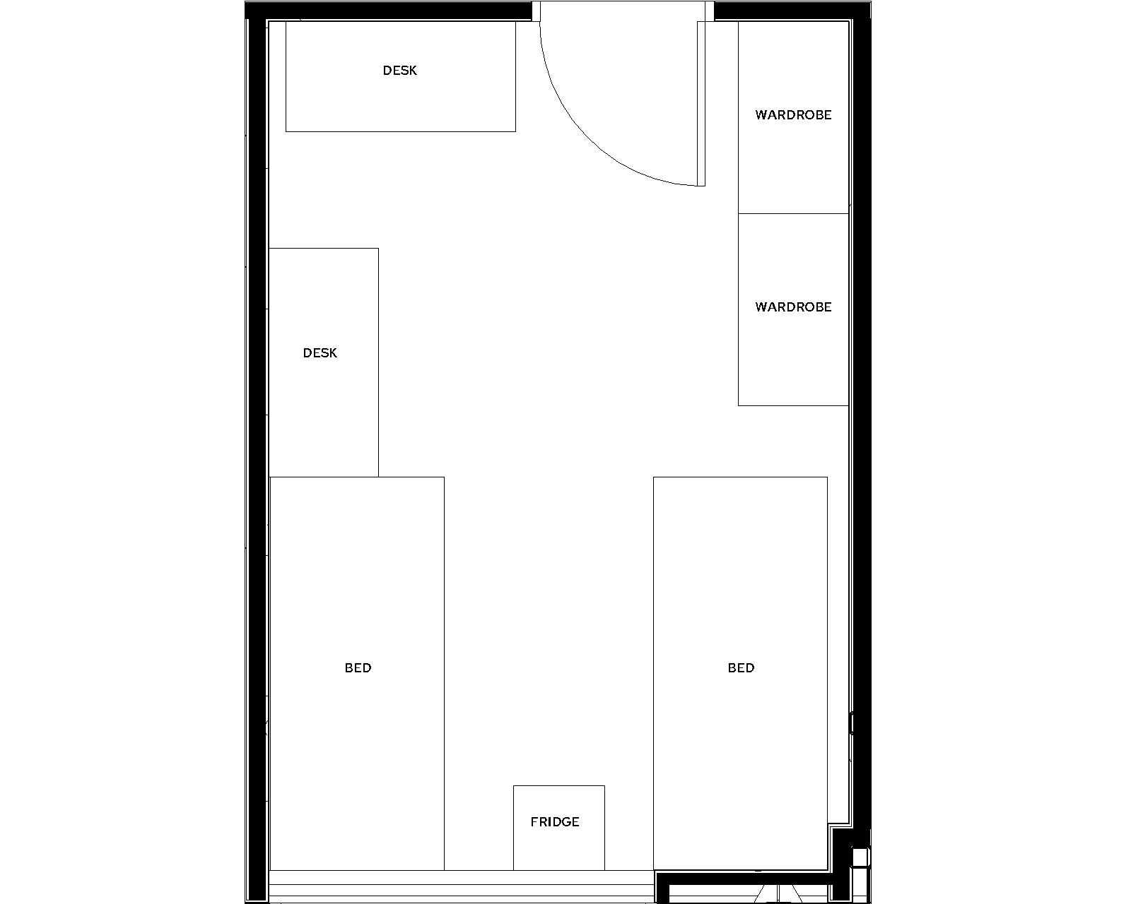 Witte 11th Floor 2-Window Double room furniture