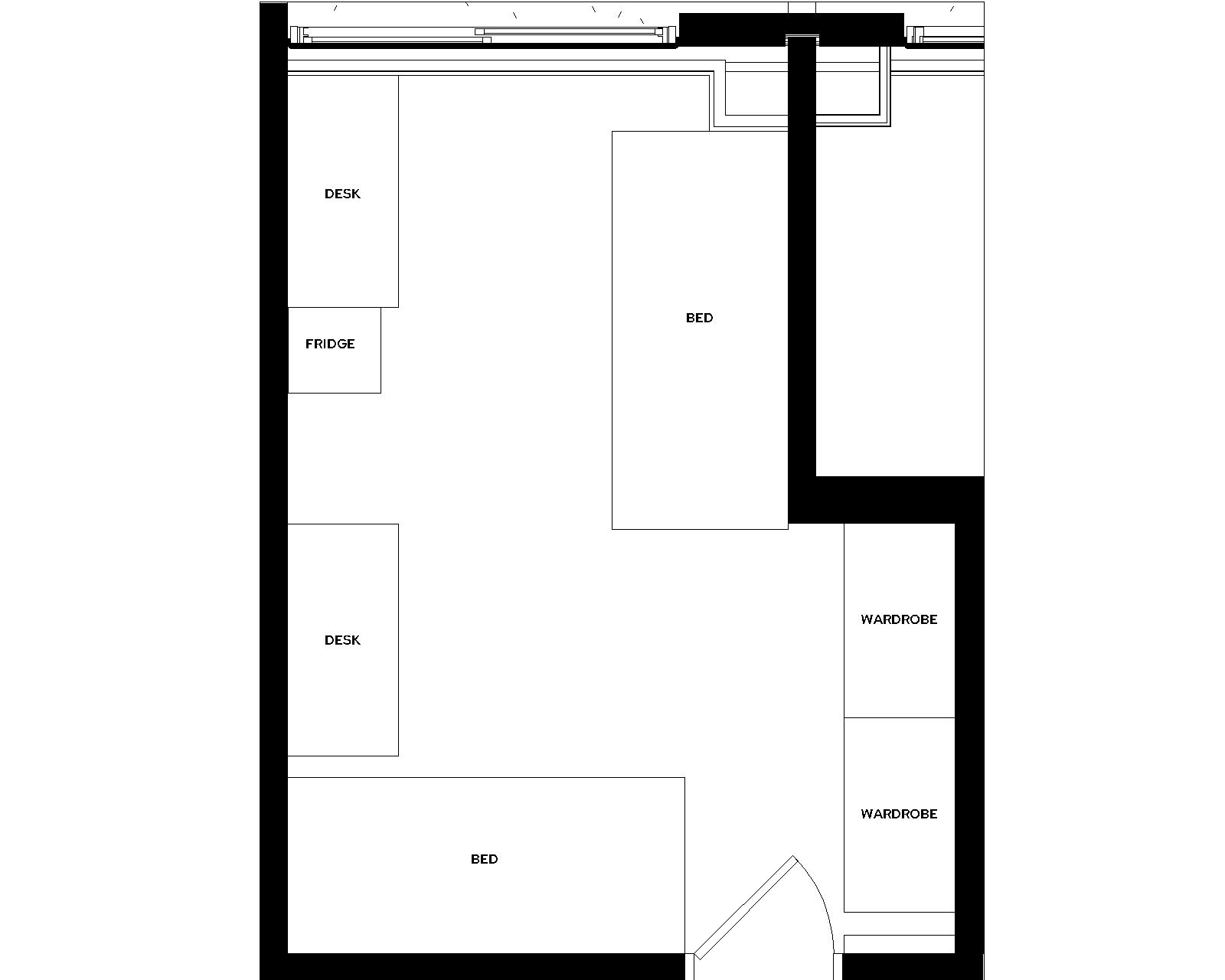 Witte 2-Window Double room furniture
