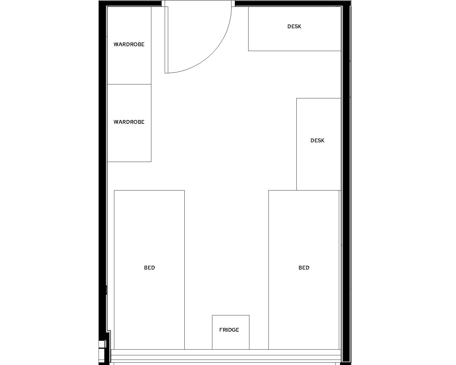 Witte 11th Floor 3-Window Double room furniture