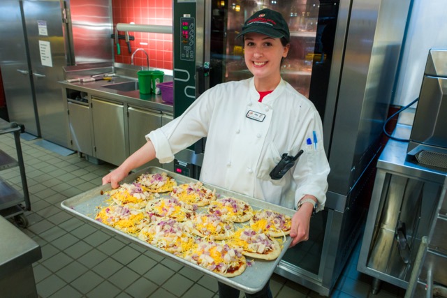 Badger Welcome Dinner Pizza and Staff