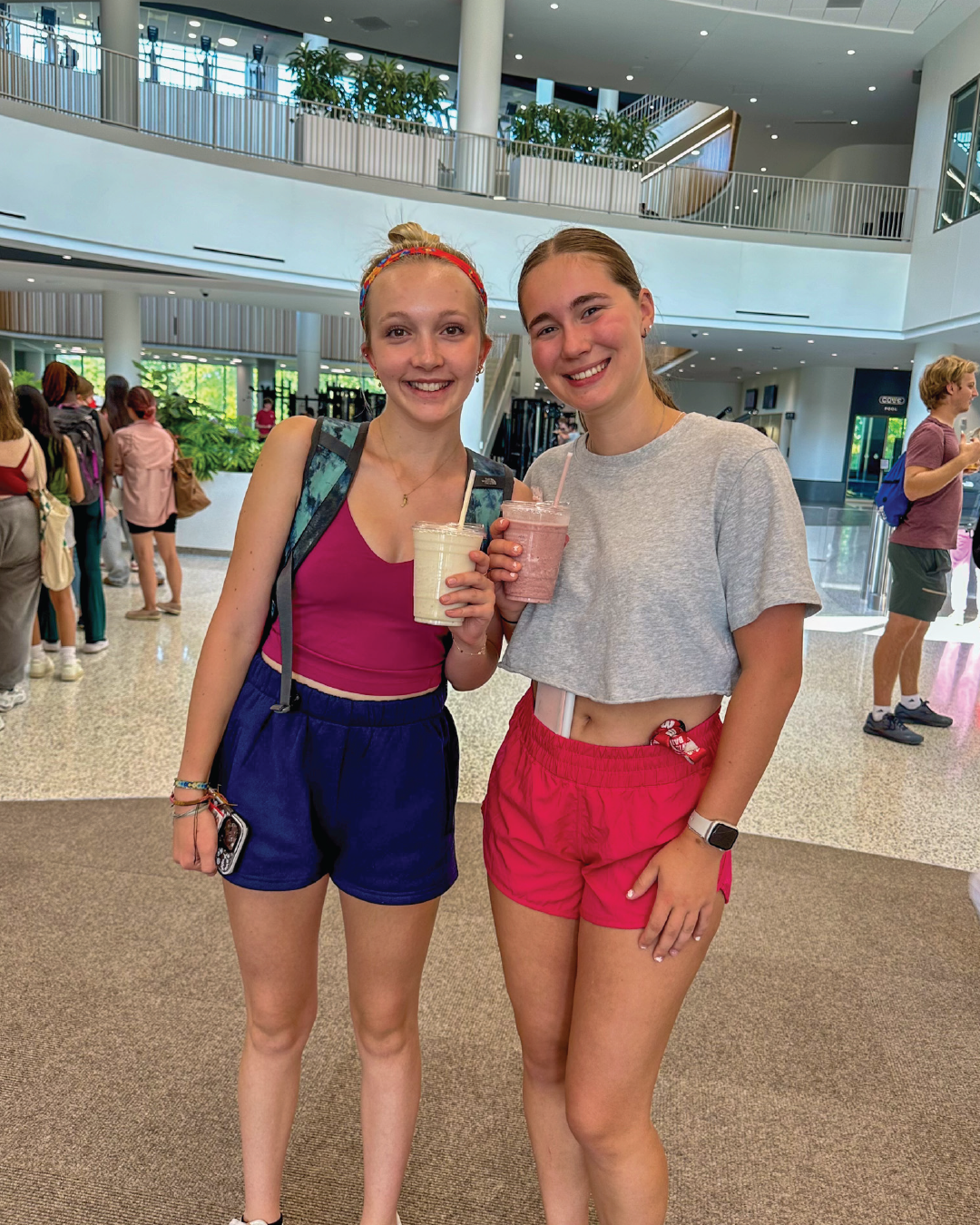 Free Shake Day - students with their shakes