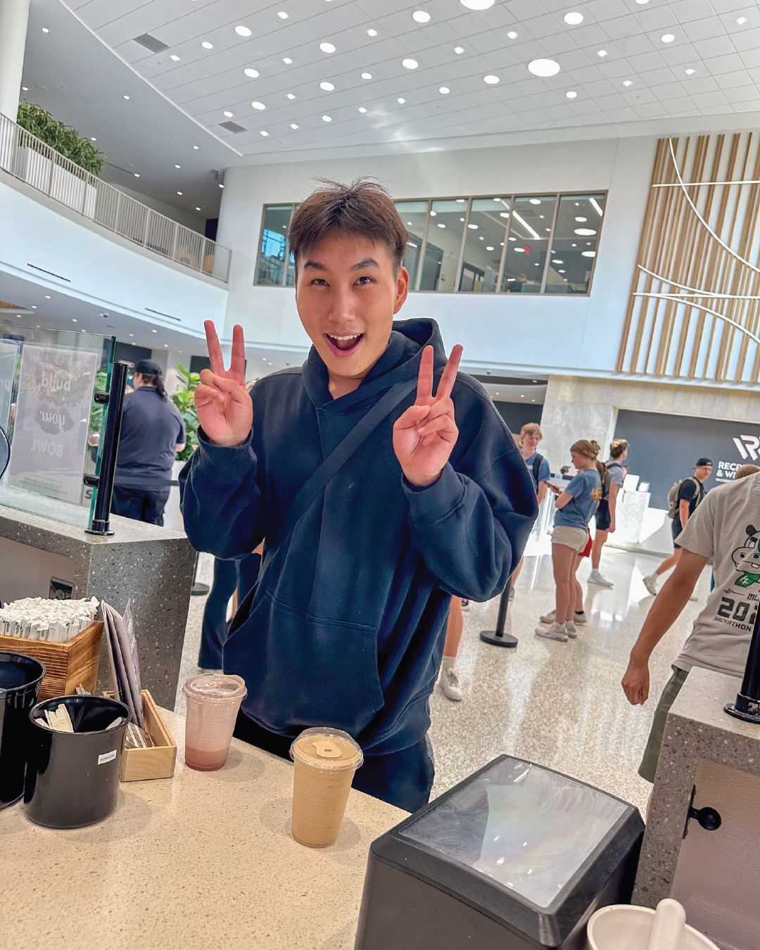 Free Shake Day - student with their shakes