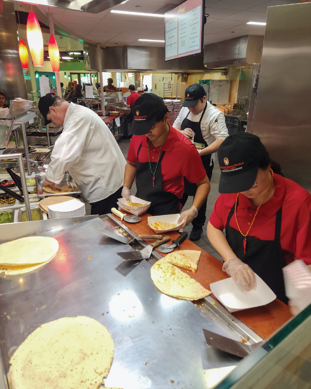 National Quesadilla Day with staff cooking