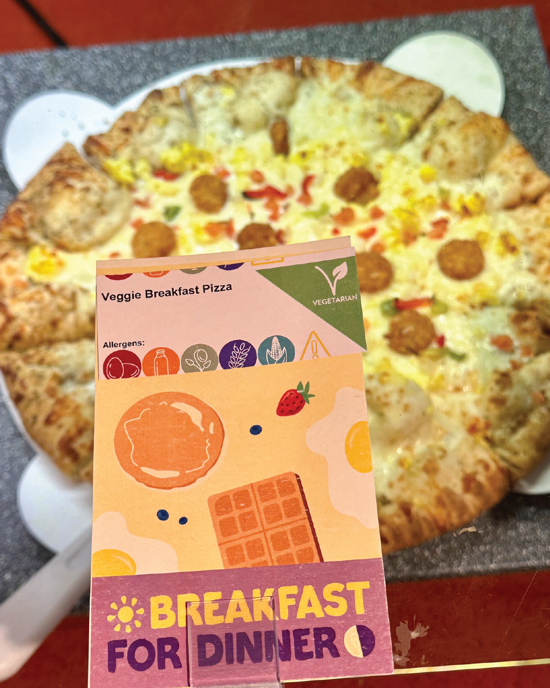 Rheta's Breakfast for Dinner event food - veggie breakfast pizza