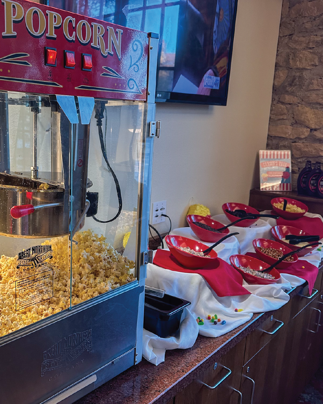 Popcorn station at Carson's Market for Carson's Fair