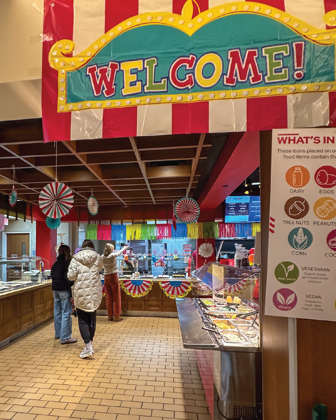Carson's Market decorated for Carson's Fair special event with students checking out food