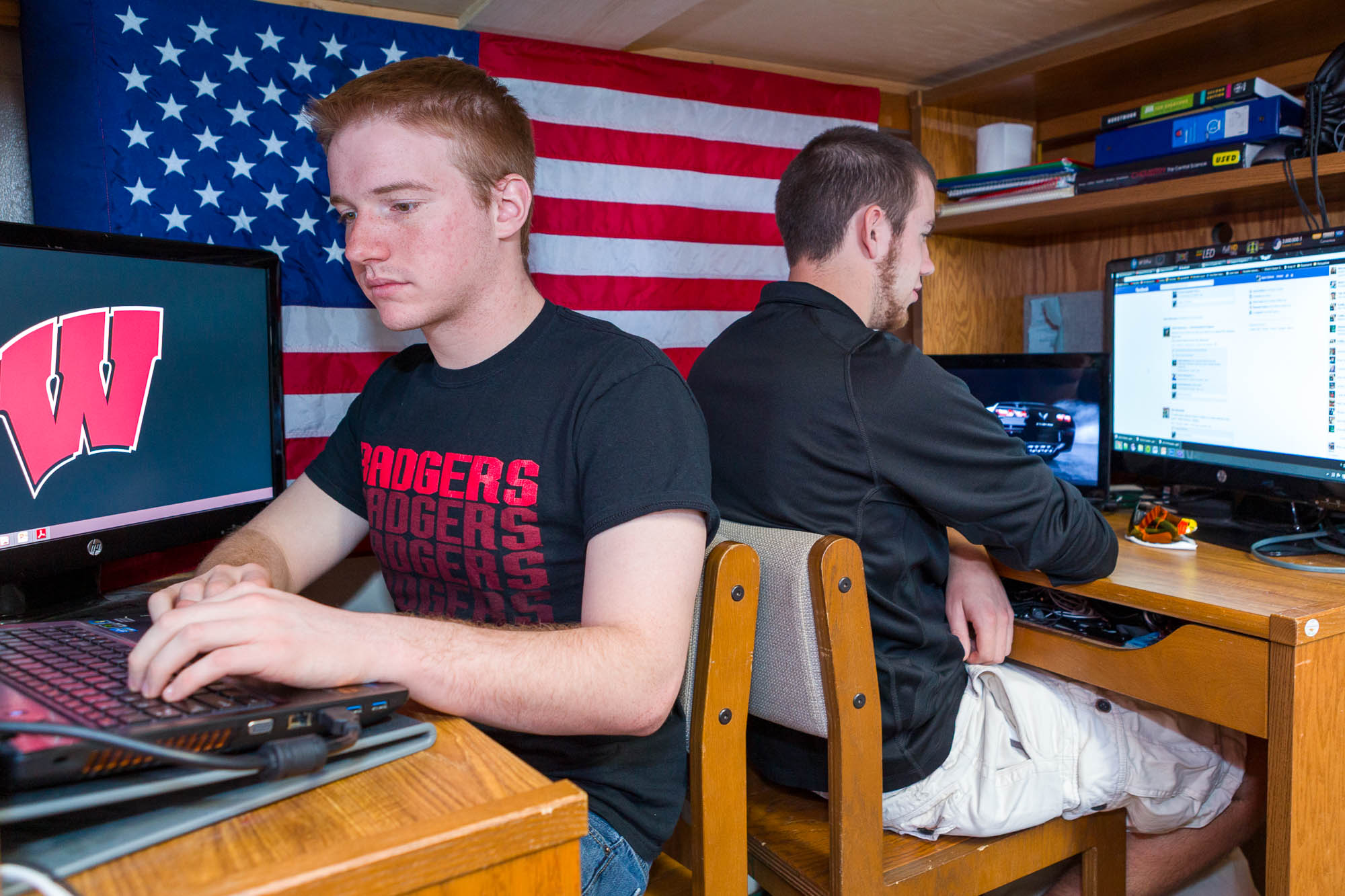 Residents in a double room in Sellery Residence Hall in 2013