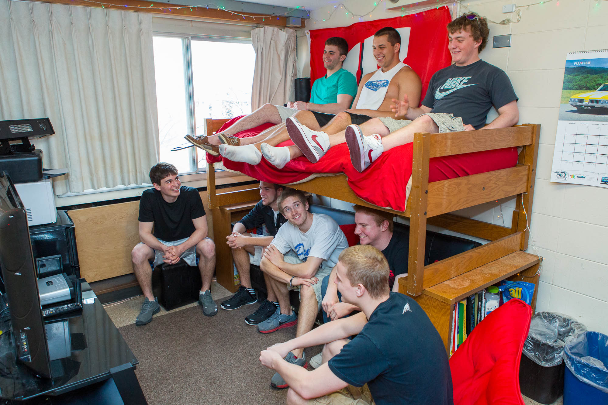 Residents in a double room in Sellery Residence Hall in 2013