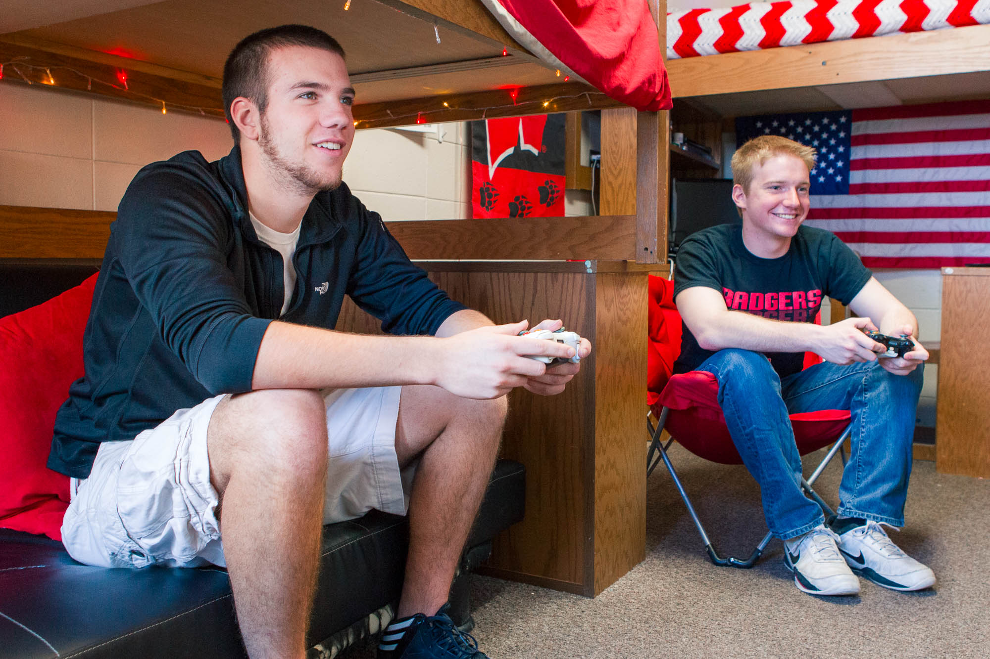 Residents in a double room in Sellery Residence Hall in 2013