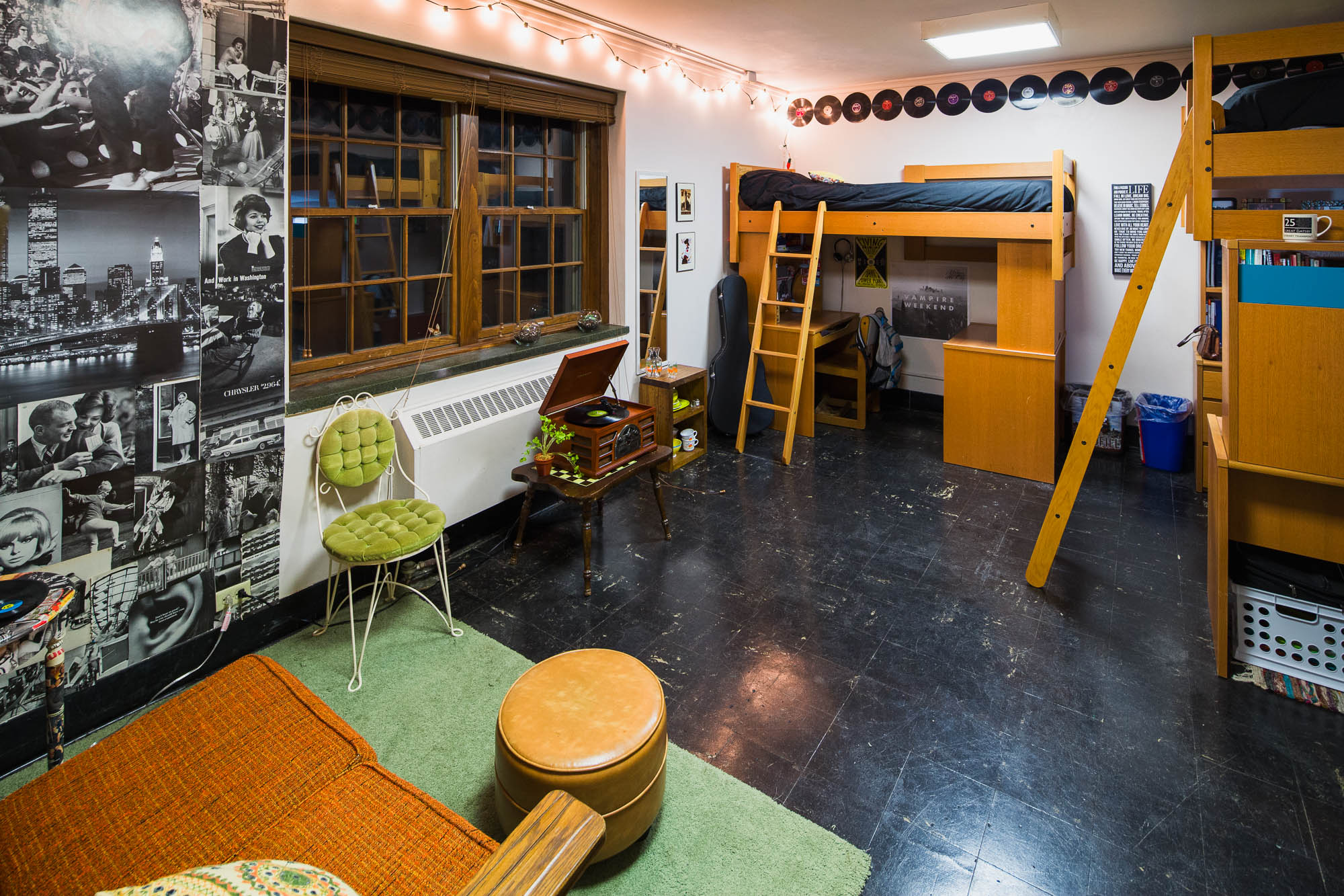 A double room in Waters Residence Hall in 2013