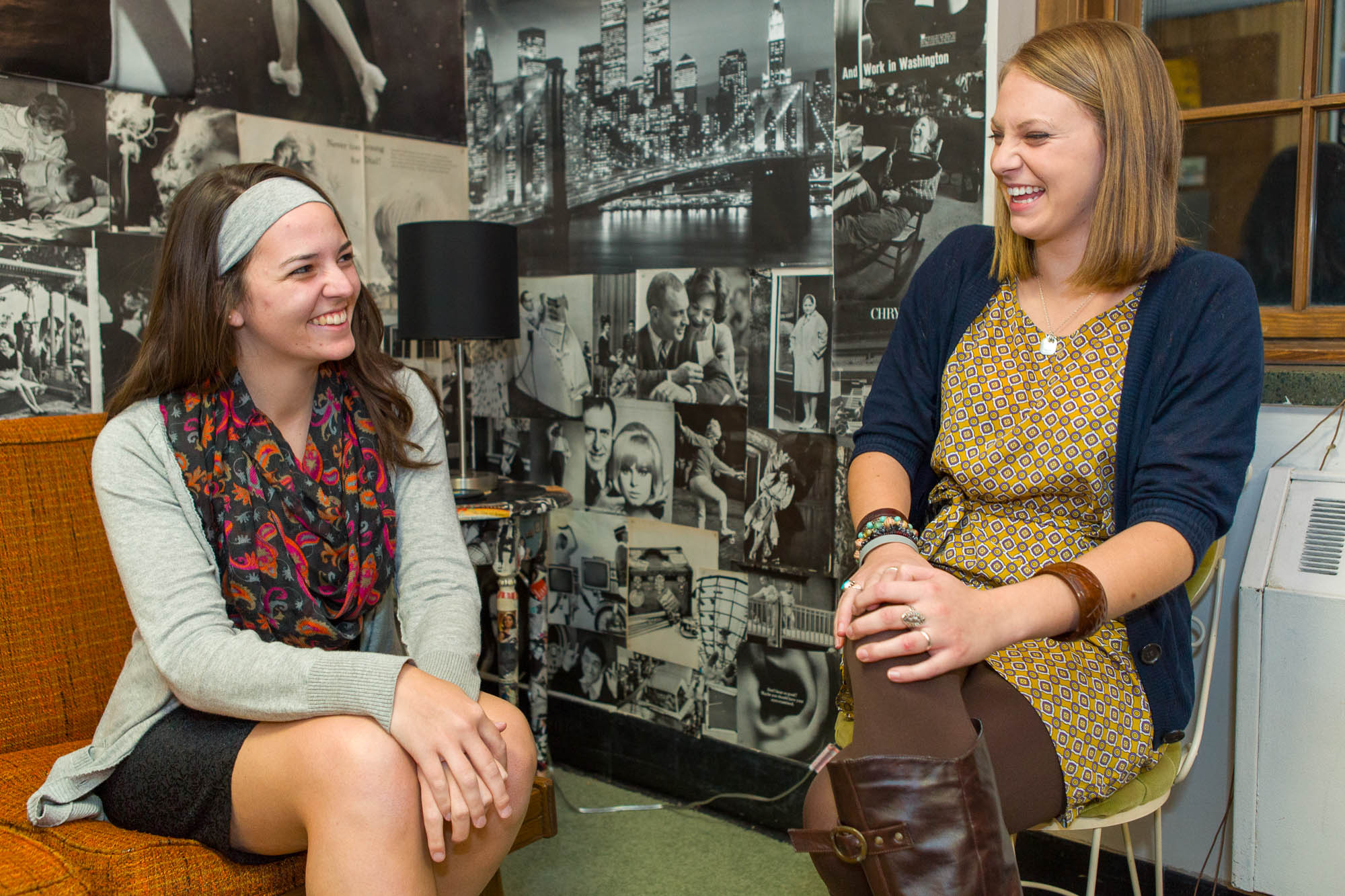 Residents in a double room in Waters Residence Hall in 2013