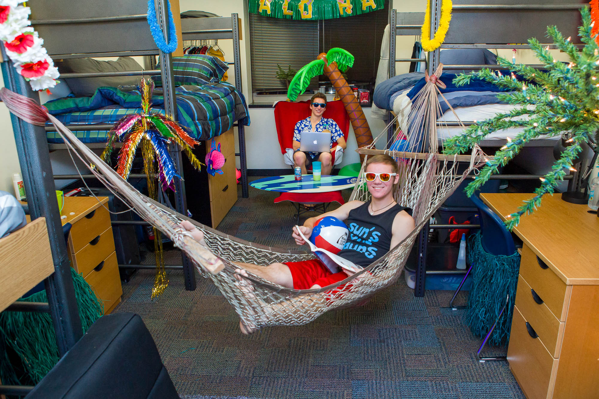 Residents in a double room in Ogg Residence Hall in 2014