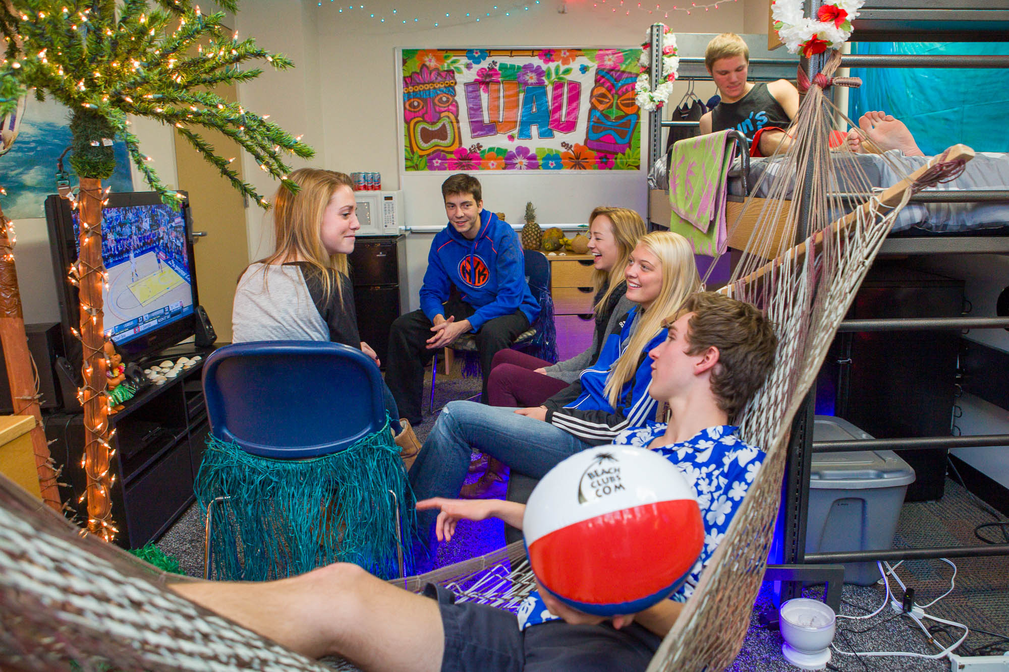 Residents in a double room in Ogg Residence Hall in 2014