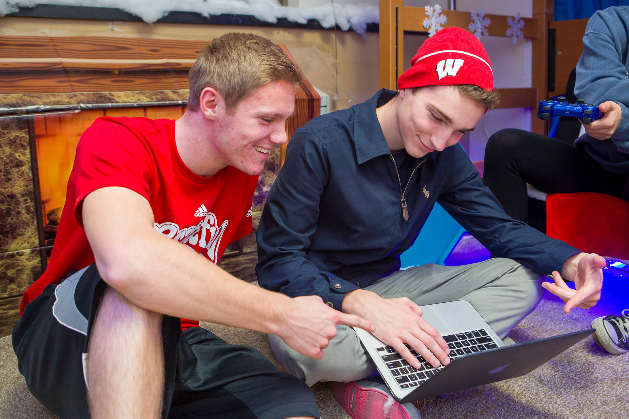 Residents in a double room in Ogg Residence Hall in 2015