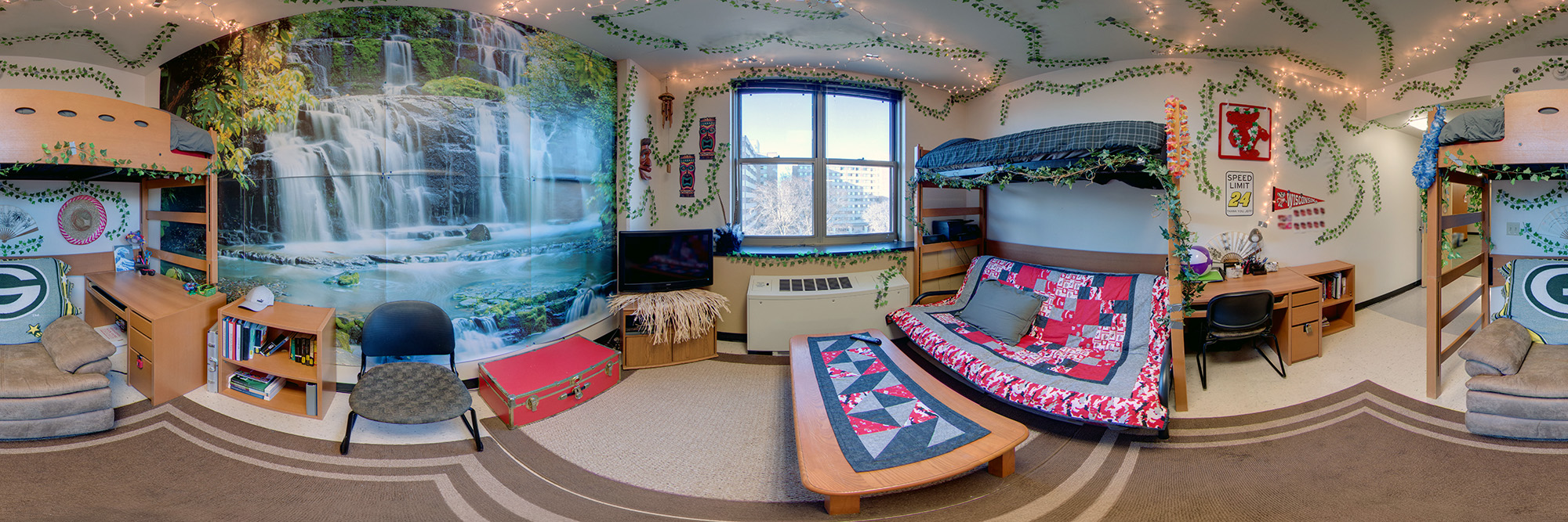 A double room in Ogg Residence Hall in 2017