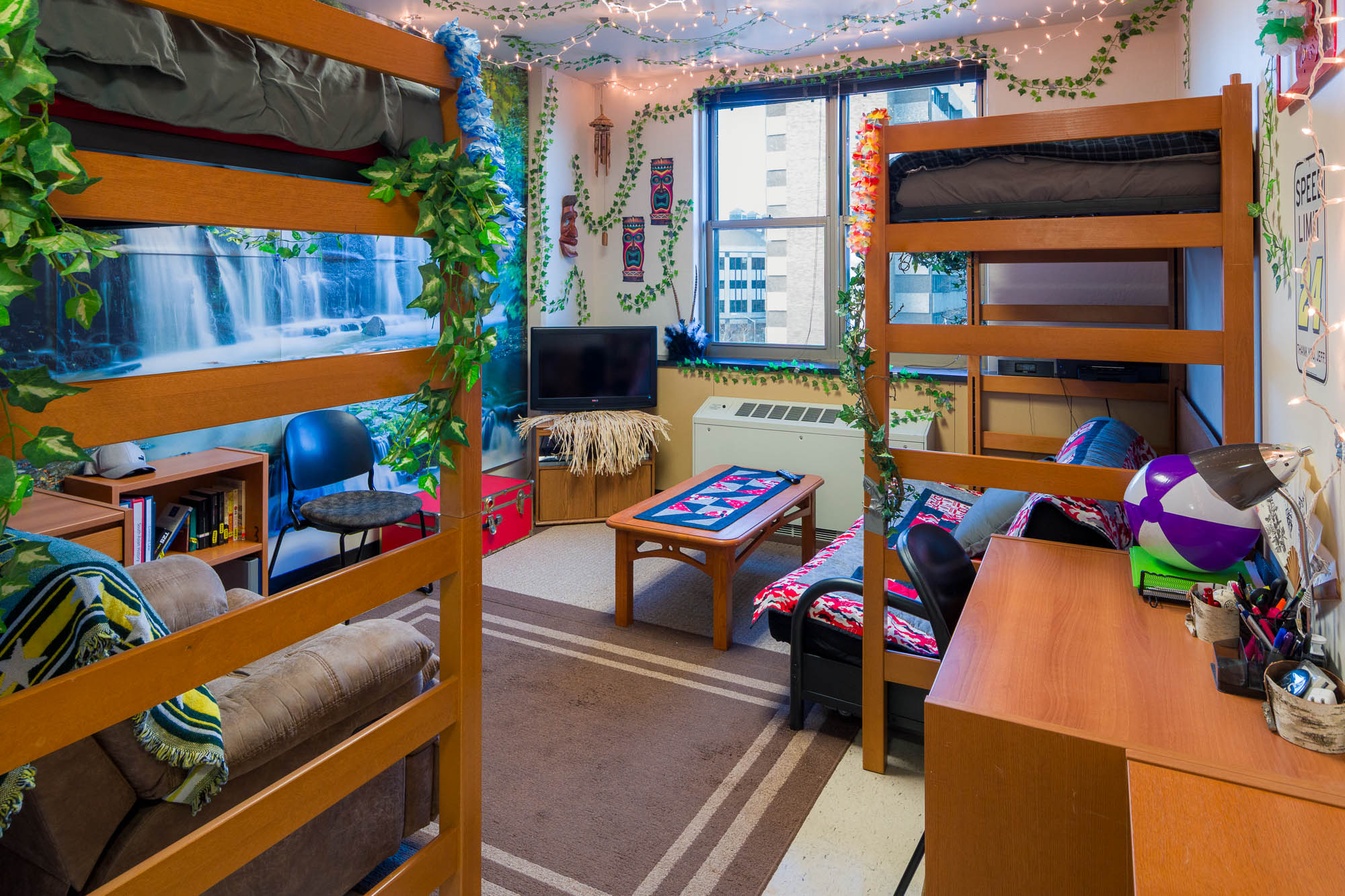 A double room in Ogg Residence Hall in 2017