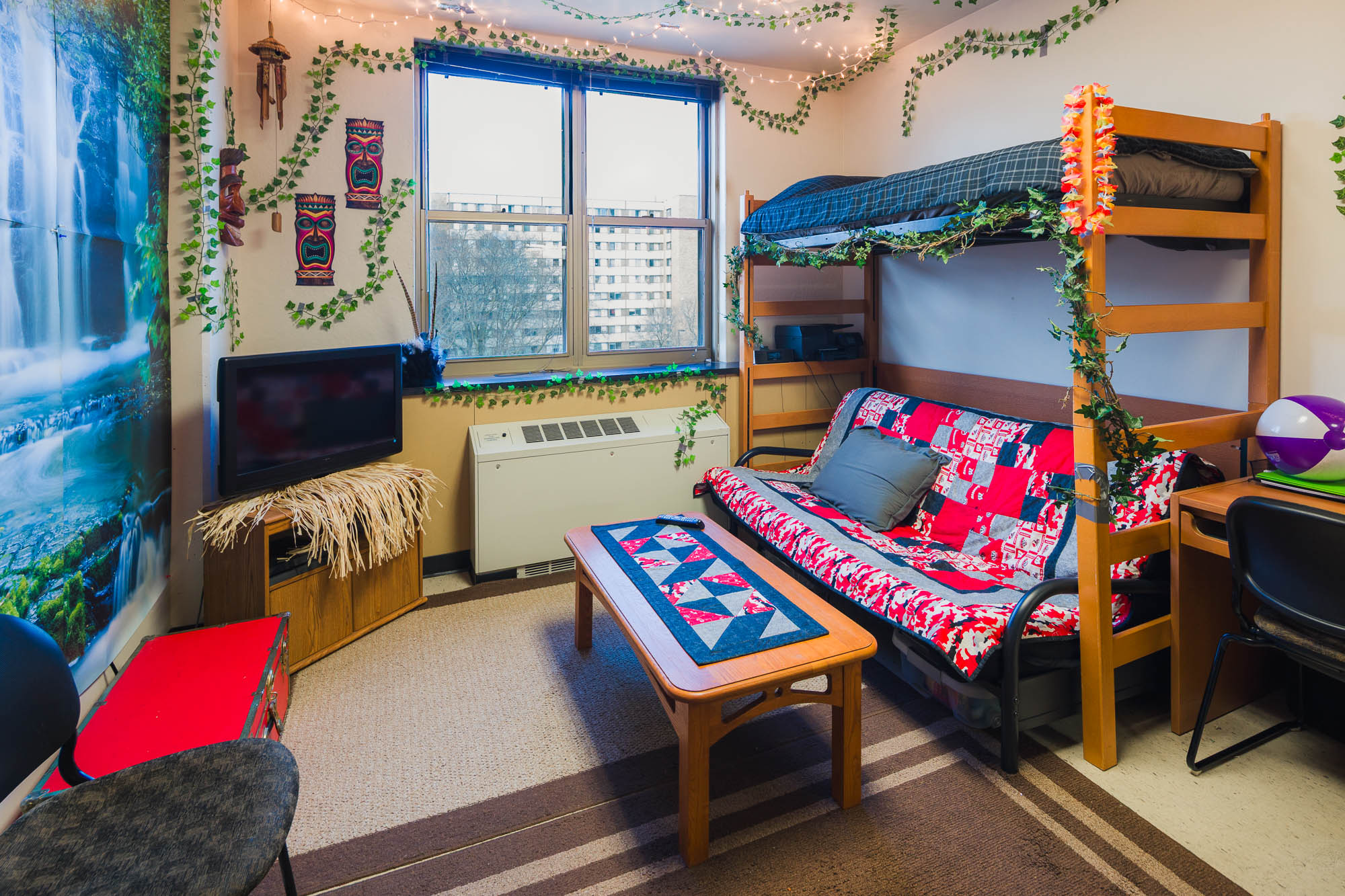 A double room in Ogg Residence Hall in 2017