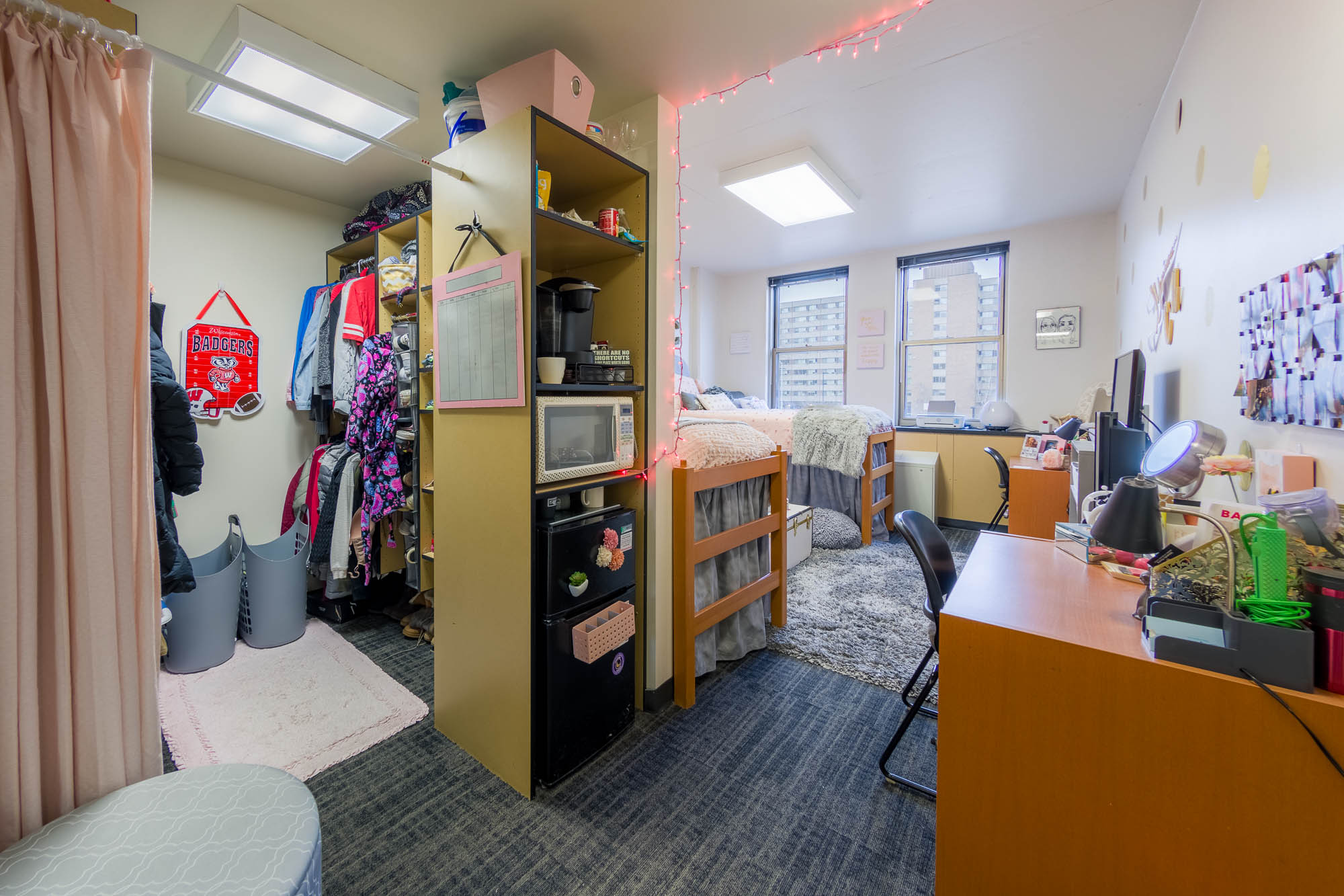 A double room in Ogg Residence Hall in 2018